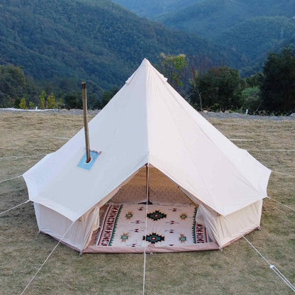 Trend Tents 4M Canvas Bell Tent – 200GSM Poly-Cotton, Stove Jack, Sewn-in Groundsheet, Galvanized Steel Poles, Waterproof & UV-Resistant, 4-Season, Fits 4-6 People – Glamping, Family Camping