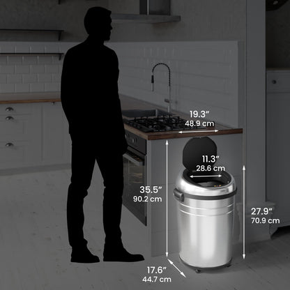 iTouchless 18 Gallon Large Commercial Size Stainless Steel Automatic Sensor Touchless Trash Can