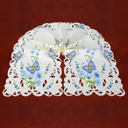 Simhomsen Spring Butterfly and Floral Table Runners, Dresser Scarf - Blue, 14 × 90 Inch