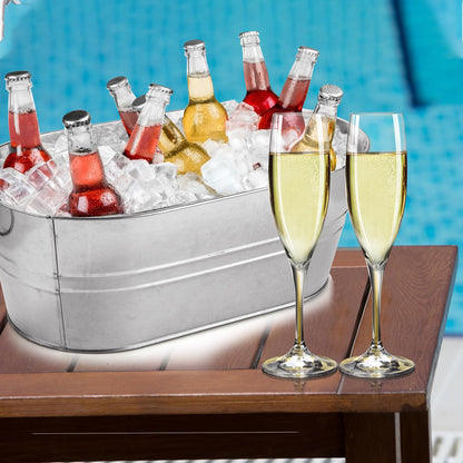 ZUQIAN 4 Pack Galvanized Tub 3.3 Gallon Ice Bucket with Handle Large Metal Champagne Drink Bucket Galvanized Ice Buckets for Parties Mimosa Bar Cocktail Bar