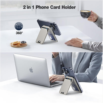 Mag-Safe Wallet Magnetic Wallet for Phone Lightweight Magnetic Phone Pouch Stand Adjustable Leather Mag-Safe Card Holder for iPhone 17/16/15/14/13/12 Series, Not for iPhone 13/12 Mini (Black)