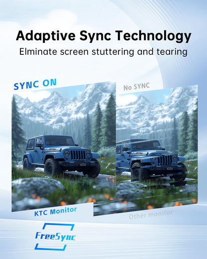 KTC 27 Inch Computer Monitor - QHD (2560 x 1440) Display, Up to 120Hz Monitor, IPS Panel, 123% sRGB, HDMI 2.0 x 2 & DP 1.4 x1, Adaptive Sync, Eye-Friendly Screen PC Monitors for Work Gaming, H27D9