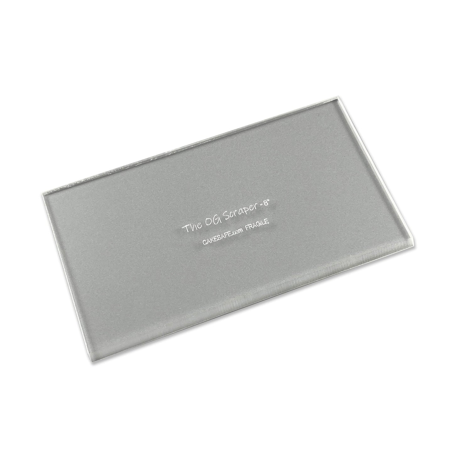 CAKESAFE 8 Inch OG Scraper-Clear Acrylic Cake, Icing, and Butter Cream Smoother with Beveled Edge