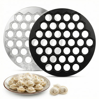 2pcs Black Silver Ravioli Dumpling Mold, 37 Holes Metal Ravioli Maker, Russian Pelmeni Maker, Pelmeni Meat Dumplings Maker, Handmade Dumpling Cutter Tools,Kitchen Utensils