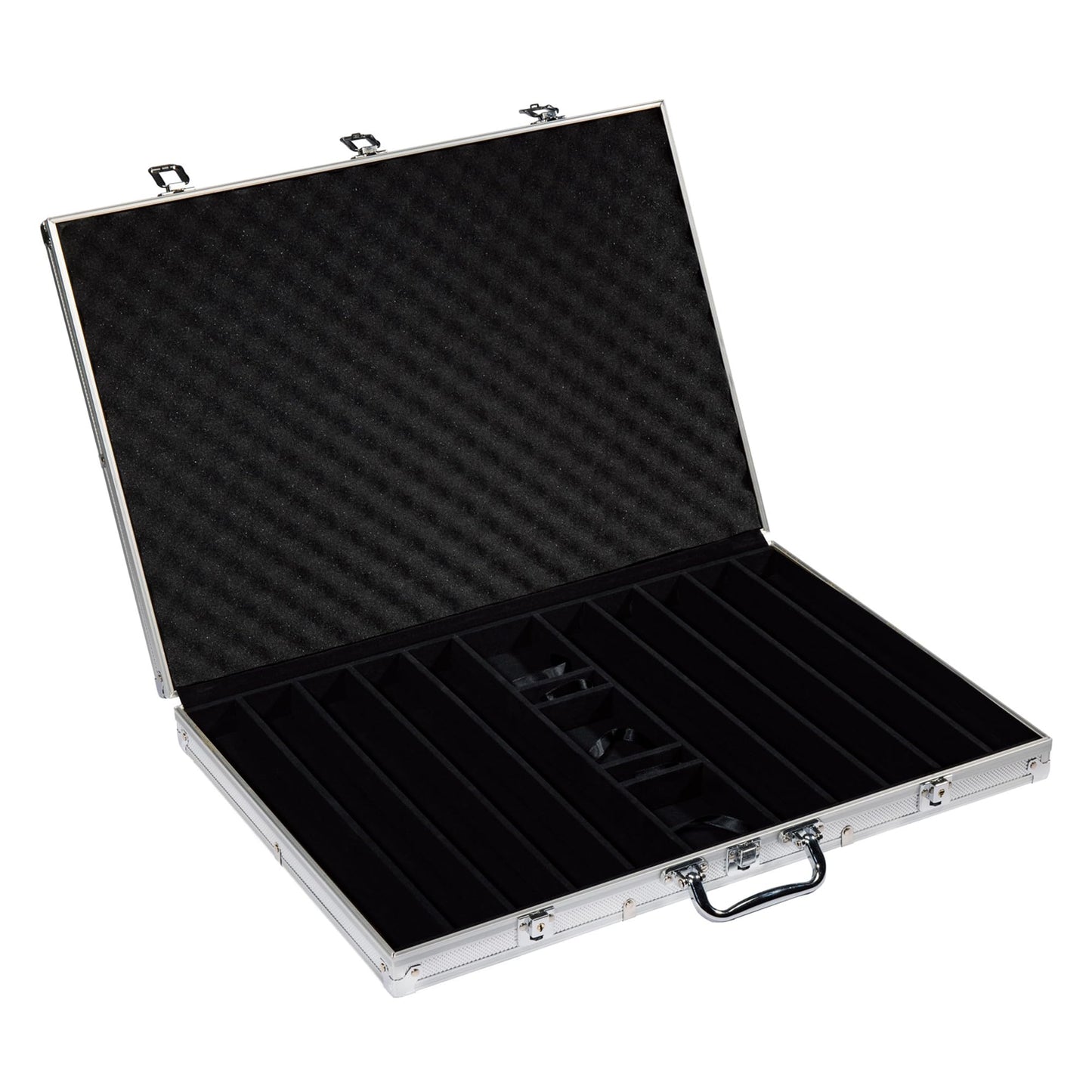 Playzaic 1000-piece Aluminum Showdown Poker Chip Case - 13.5-gram Heavy Clay Composite Set - Casino Chips for Texas Holdem, Blackjack - Betting Game Accessories