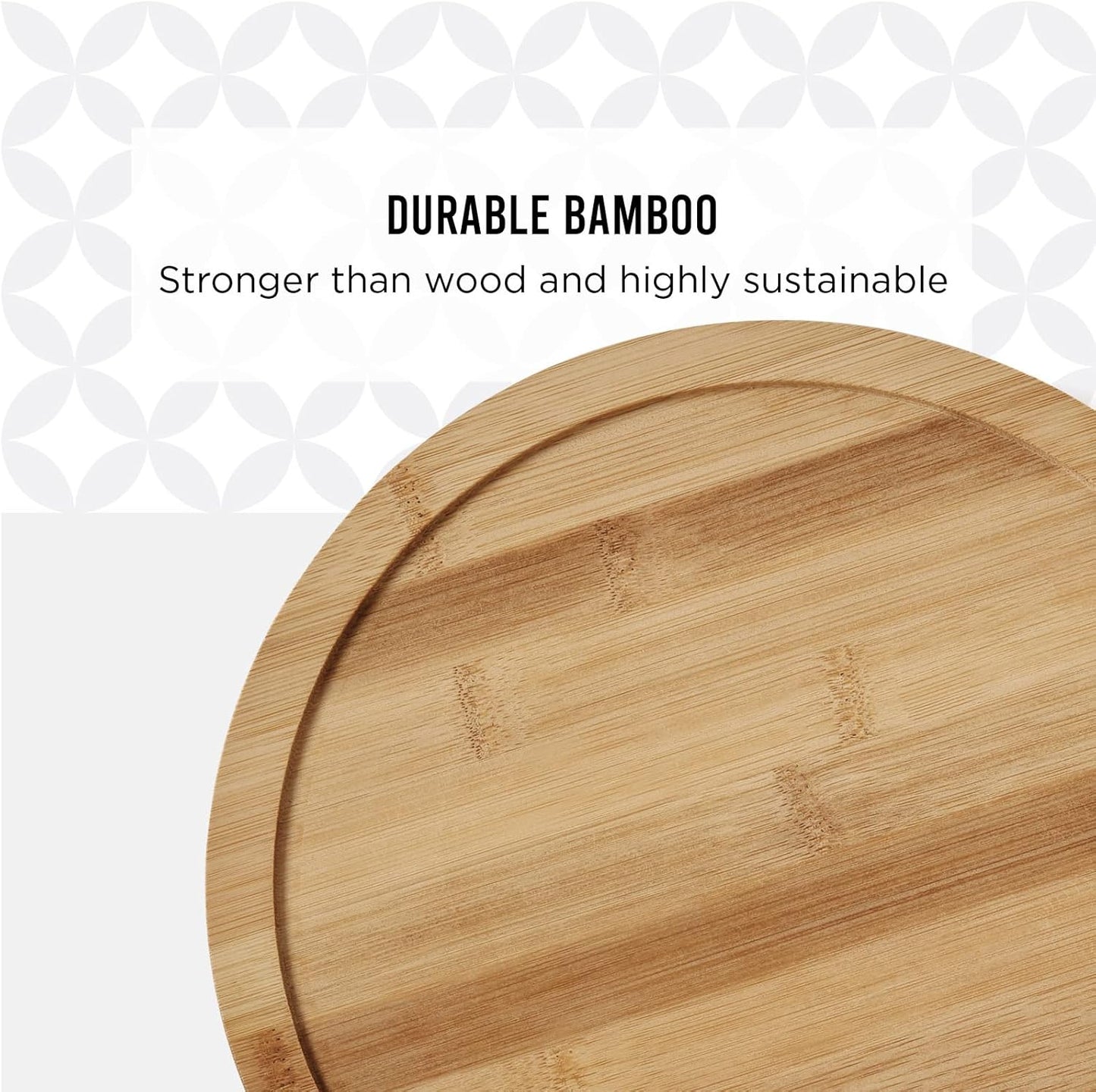 Copco Bamboo Lazy Susan Turntable, 10-Inch Wooden Organizer for Table or Countertop