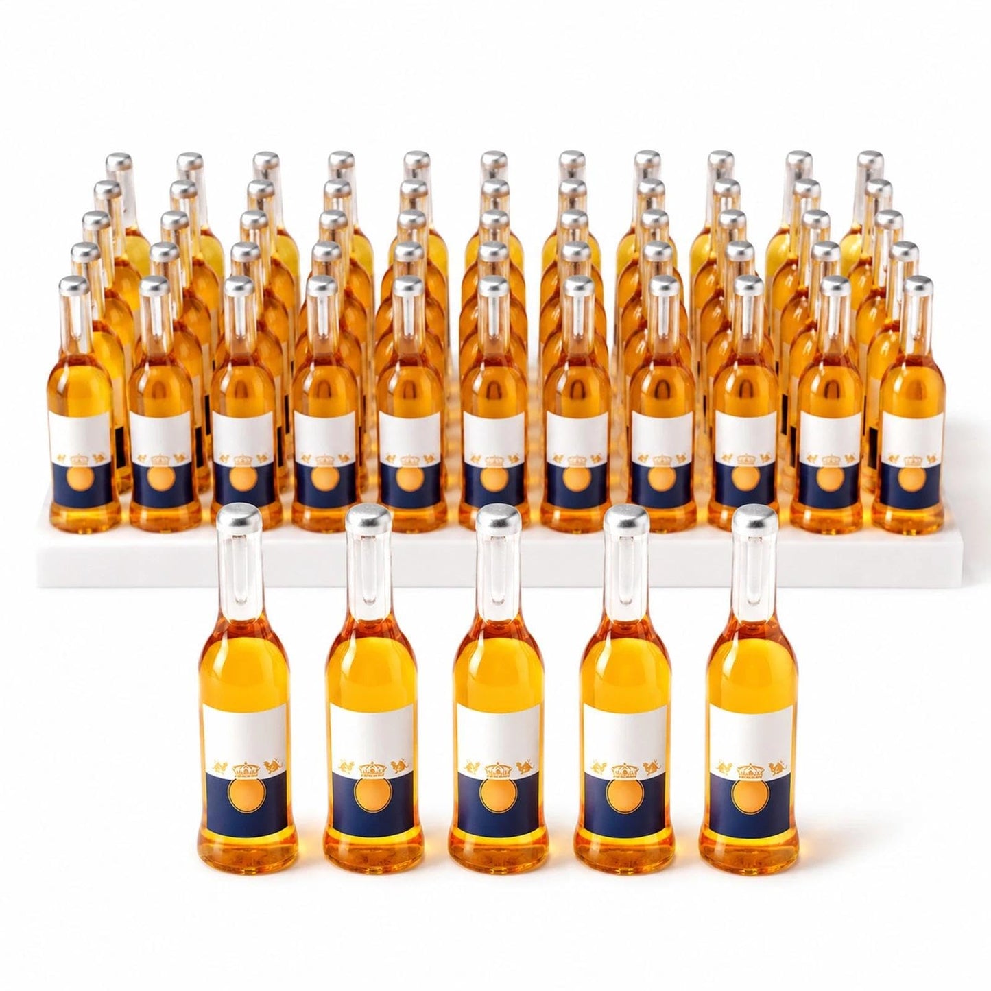 LOGOFUN 50pcs Miniature Wine Bottle Mini Fake Beer Bottles Toys Tiny Drink Accessories for Dollhouse Food Play Decorations