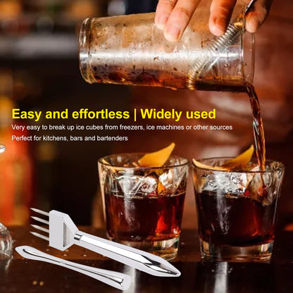 Kuuleyn Ice Pick,Ice Crusher,Pick Tool for Breaking Ice Ice Chipper Professional Manual Full Metal Food Grade Ice Crusher Stick for Kitchen Bar Restaurant Easy to Grip(B)