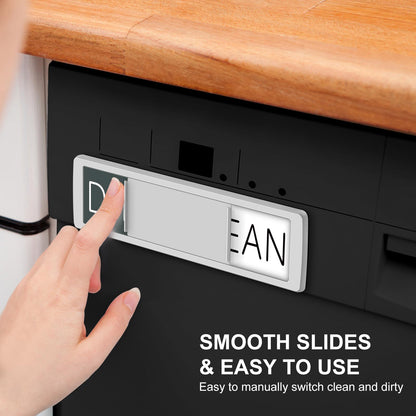 YauYik Dishwasher Magnet Clean Dirty Sign Shutter Only Changes When You Push It Non-Scratching Strong Magnet or Adhesive Options Indicator Tells Whether Dishes are Clean or Dirty (White/Grey)