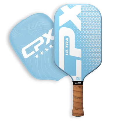 CPX Ultra Series Fiber-Reinforced Friction Surface Pickleball Paddle - 16mm Polypropylene Honeycomb Core, Lightweight for Speed (Azure)