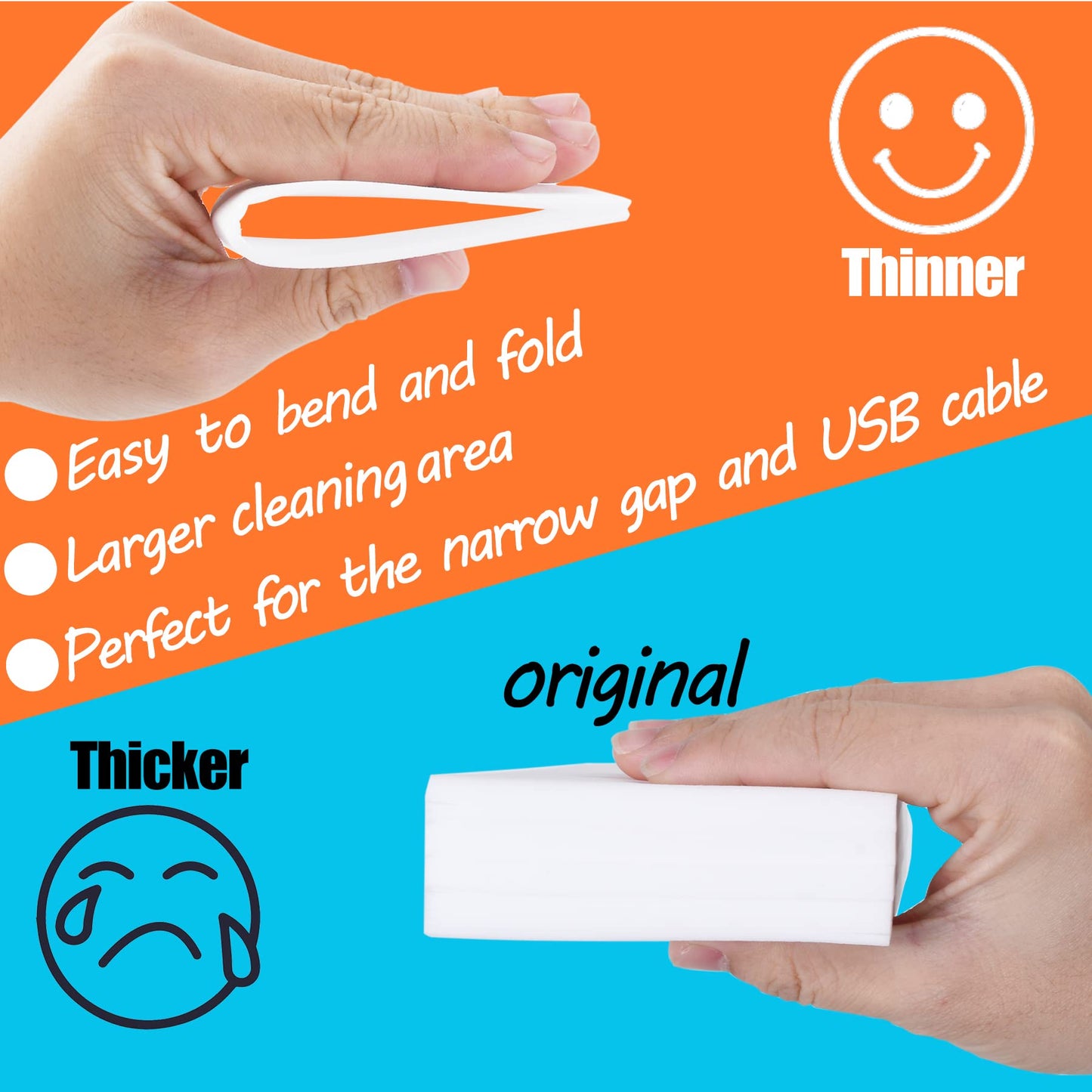 50 Pack Magic Sponge Eraser Sheets | Thin Nano Pads | Multi-Surface