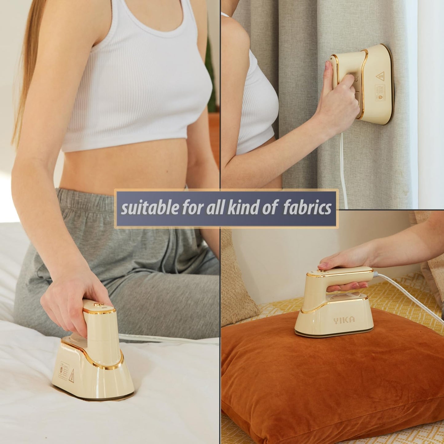 YIKA Handheld Garment Steamer - 2-in-1 Steam Iron with 25s Heat-Up & Ceramic Soleplate | Wrinkle Remover for All Fabrics