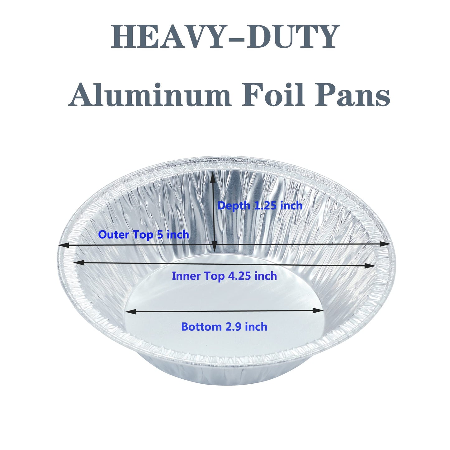 Waytiffer (50 Pack Pie Pans 5 inch,Mini Pie Tins HEAVY-DUTY Disposable Aluminum Foil Tart,pie Pans for Baking Personal Mini Pies, Easily Stack & Store, Freeze & Reheat