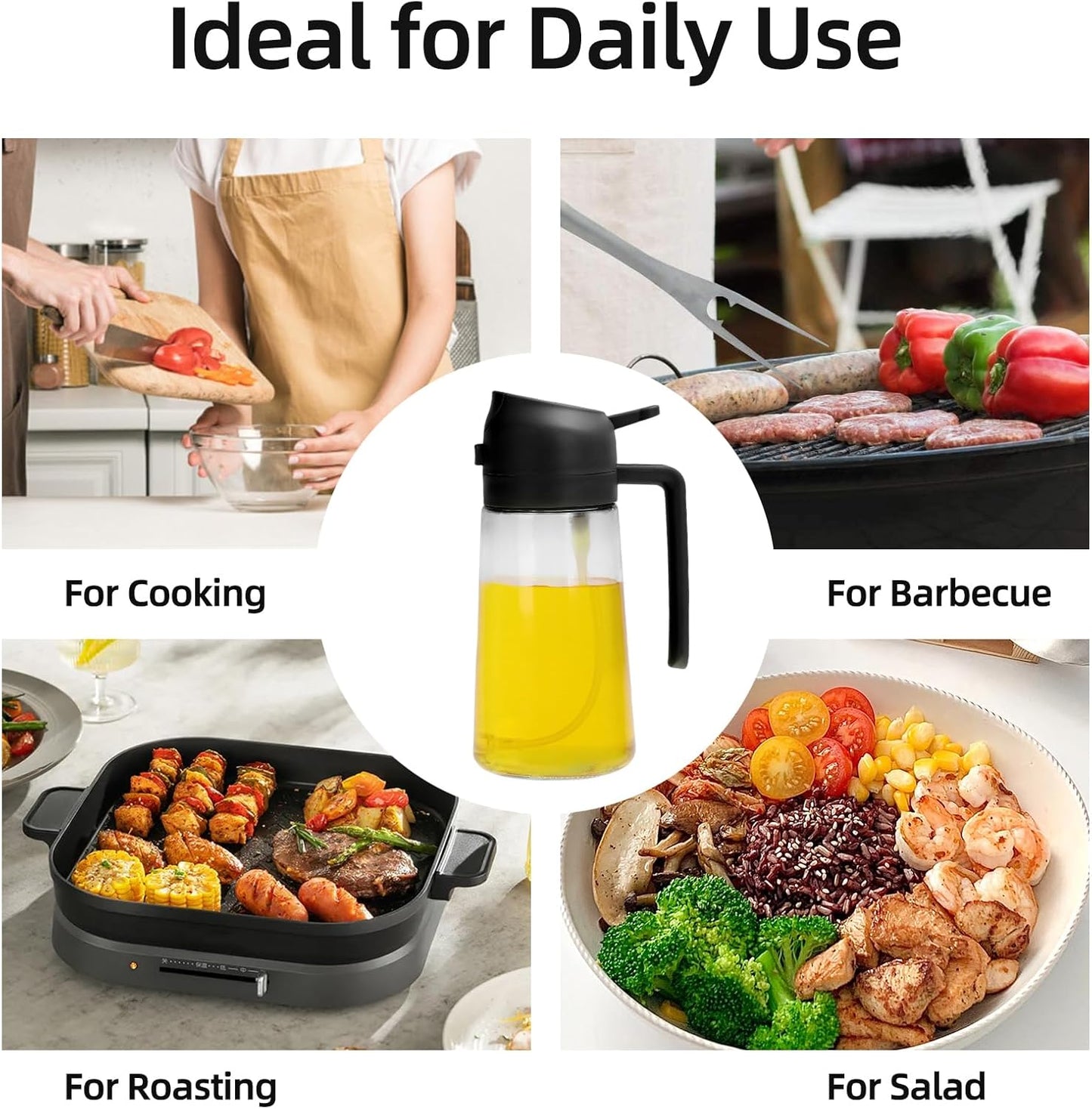 16oz/470ml 2 1 Aovdy Glass Olive Oil Sprayer for Cooking - in Olive Oil Dispenser Bottle Spray and Pour for Kitchen