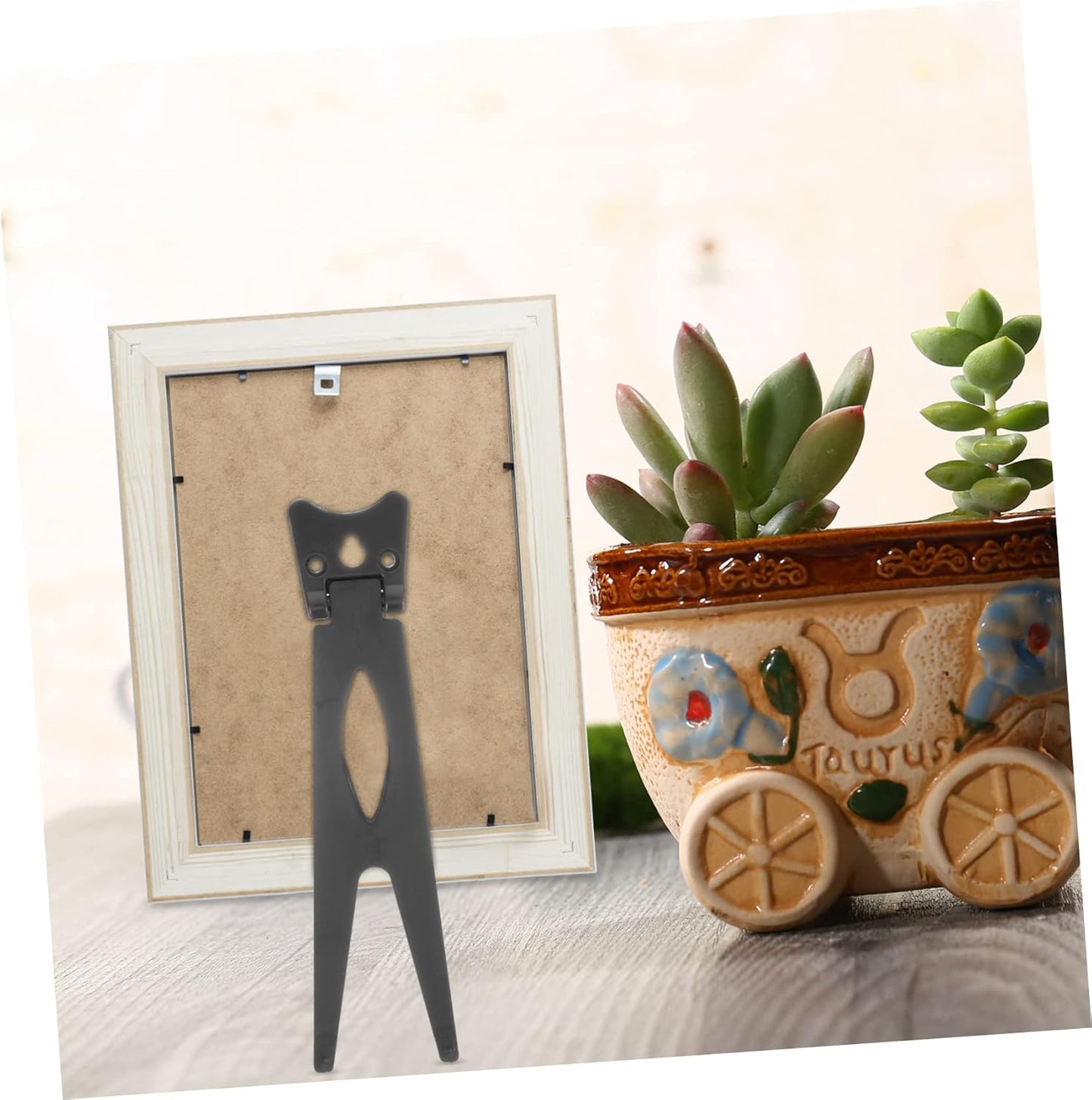 ADOCARN 10pcs Photo Frame Stand, Easel Back Support for Desktop Display, Plastic Crystal Kickstand