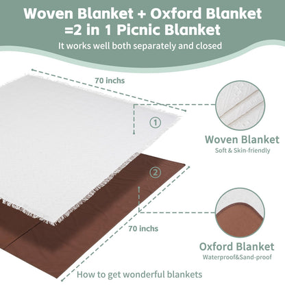2 in 1 Extra Large Boho Beach Blanket Towel Sand Free Outdoor Picnic Mat Giant Oversized Xl Big Jumbo Huge Turkish Woven Throw Cloud Summer Vacation Essential Travel Must Have Accessories Women Gift
