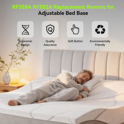 PZL RF358A RF502A Replacement Remote Control for Tempurpedic Ergo/Ergo Extend Adjustable Bed Base JDLK.33.01.18 RF358A / JLDK.33.01.36 RF502A