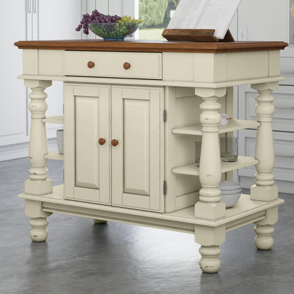 Homestyles Americana Antique Oak Island with Storage, 42"W