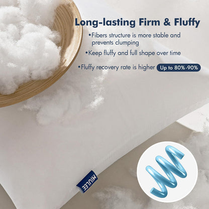 MIULEE Throw Pillow Inserts - Pack of 2, 28x28 Inch, 100% Virgin Fiber Filling for Bed & Couch
