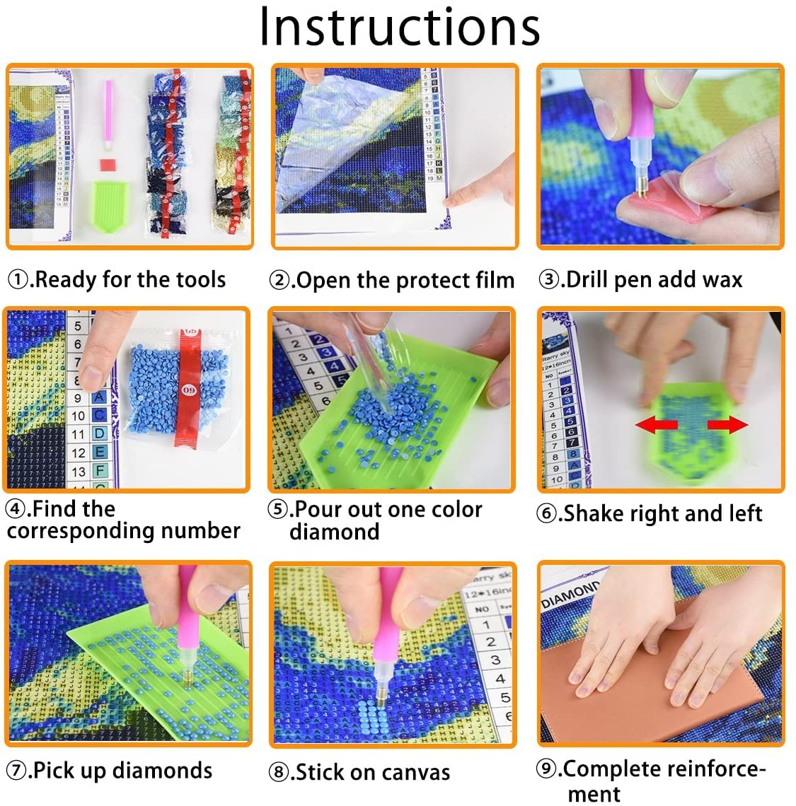 HONGJIE 5D DIY Diamond Art Painting Kits Horror Movie 16X20 Inches for Adults,Full Round Drill Rhinestone Embroidery for Wall Decoration and Gifts.