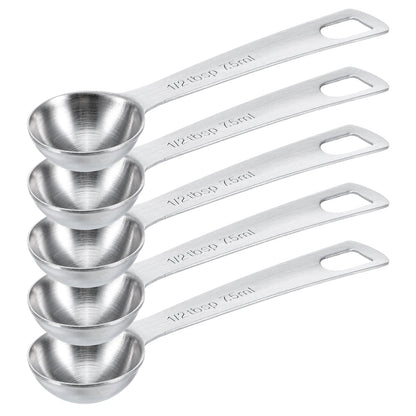 5 PCS Measuring Spoons Tablespoon Measuring Spoon 1/2 tbsp (1.5 tsp | 7.5 ml | 7.5 cc| 1/4 oz) Stainless Steel Measurings Spoons for Kitchen Cooking Spoon(Silver)