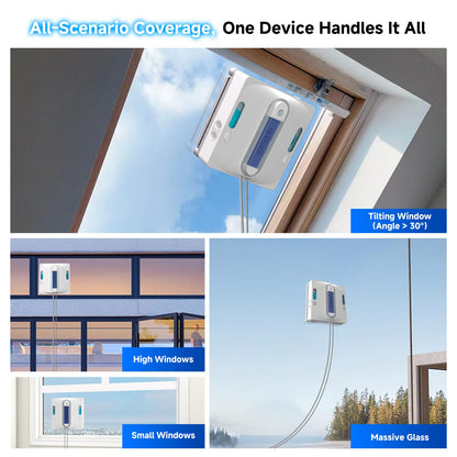 OUKESEN Window Cleaning Robot,9000Pa Sauction & 75N Cleaning Force with 4 Water Spray Support 5 Cleaning Modes & Remote Control,Window Cleaner Robot for Wet Cleaning Frame & Frameless Windows & Tiles