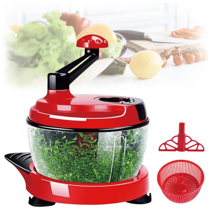 Multi-Functional Manual Food Chopper Processor, 8-Cup Capacity, Hand-Powered Kitchen Helper with 420 Stainless Steel Blades, for Chopping Vegetables, Nuts, Meat & Salsa