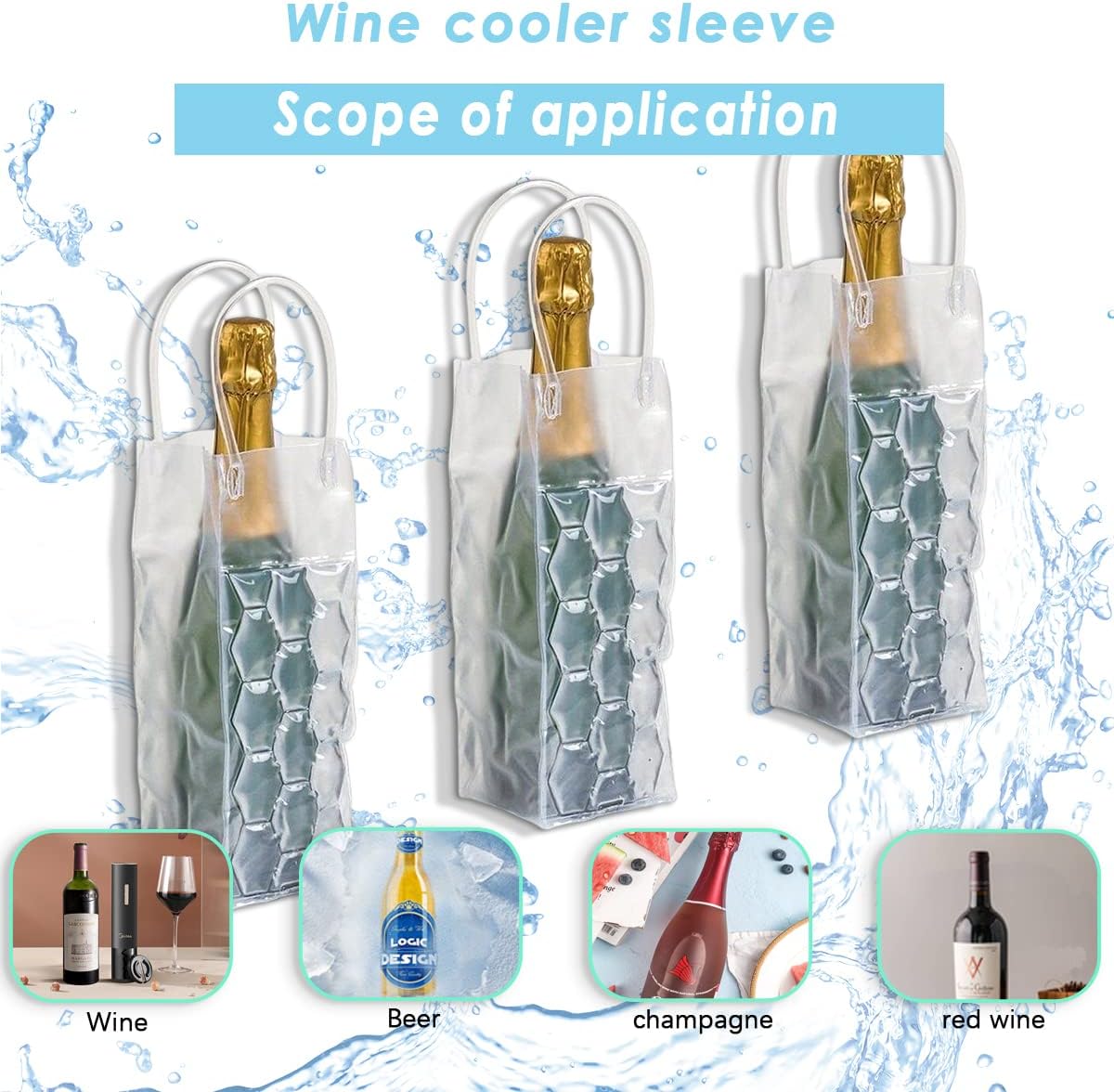 Wine Cooler Sleeve with Protector, Instant Cooling and Keeps Your Drink Cold, Wine Bottle Chiller for Red, White,