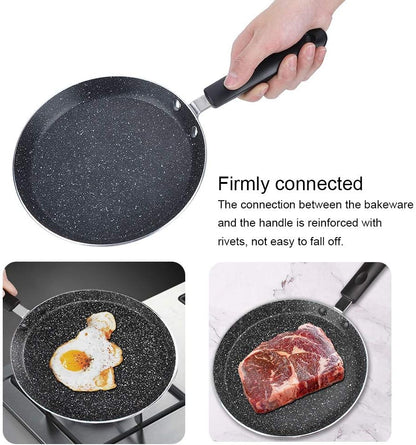 plplaaoo Non Stick Crepe Pan, Aluminum Egg Omelette Skillet with Comfortable Handle, Induction Cooker, 8in