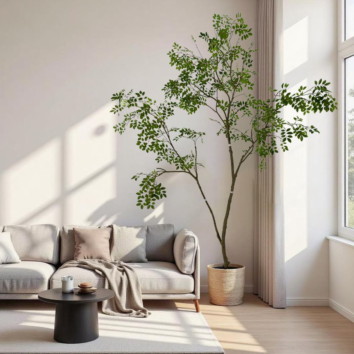 AfanD Artificial Elm Tree Faux Elm Tree 9ft Tall Fake Plant in Pot Fake Silk Tree Faux Plants Indoor