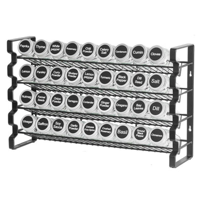 VEVOR Spice Rack Organizer for Cabinet, Spice Organizer with 36 Empty Spice Jars, Lids, Spice Labels, and Funnel Complete Set, Seasoning Organizer for Countertop, Kitchen, Pantry, Cupboard, 18x11 in