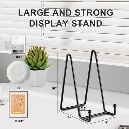 Pack of 3 Large 8-Inch Metal Square Display Board Holders for Photo Frame, Decorative Boards, Books, Artwork