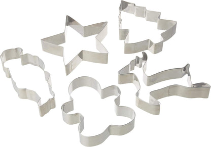 Tovolo Christmas Cookie Cutters, Steel Set of 5 for Holiday Baking Supplies