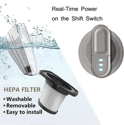 Dust Buster Upgrade Cordless Handheld Vacuum, 12000PA-16500PA High Power with Display for Car, Home, Office, and Pet