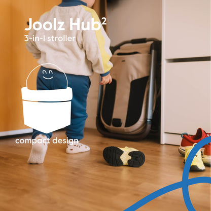 Joolz Hub2 Compact Stroller – Ergonomic Toddler Seat (Below 20lbs), One-Hand Fold, Reversible Seat, XL Basket & Adjustable Handlebar – Smooth Ride for City Travel - Space Black