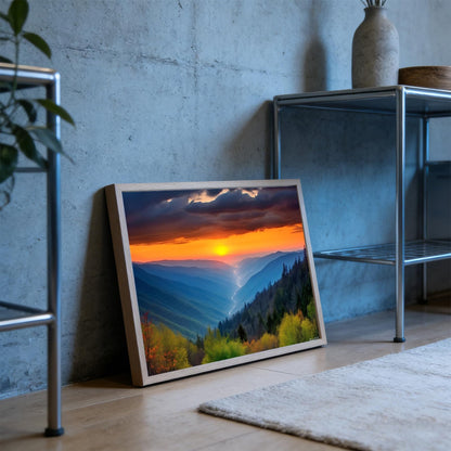 RGAJWIC Mountain Diamond Painting Kits for Adults Sunset in Great Smoky Mountains Diamond Art Kits for Adults Mountain Gem Art Kits for Adults Home Wall Craft Decoration 12x16 inch