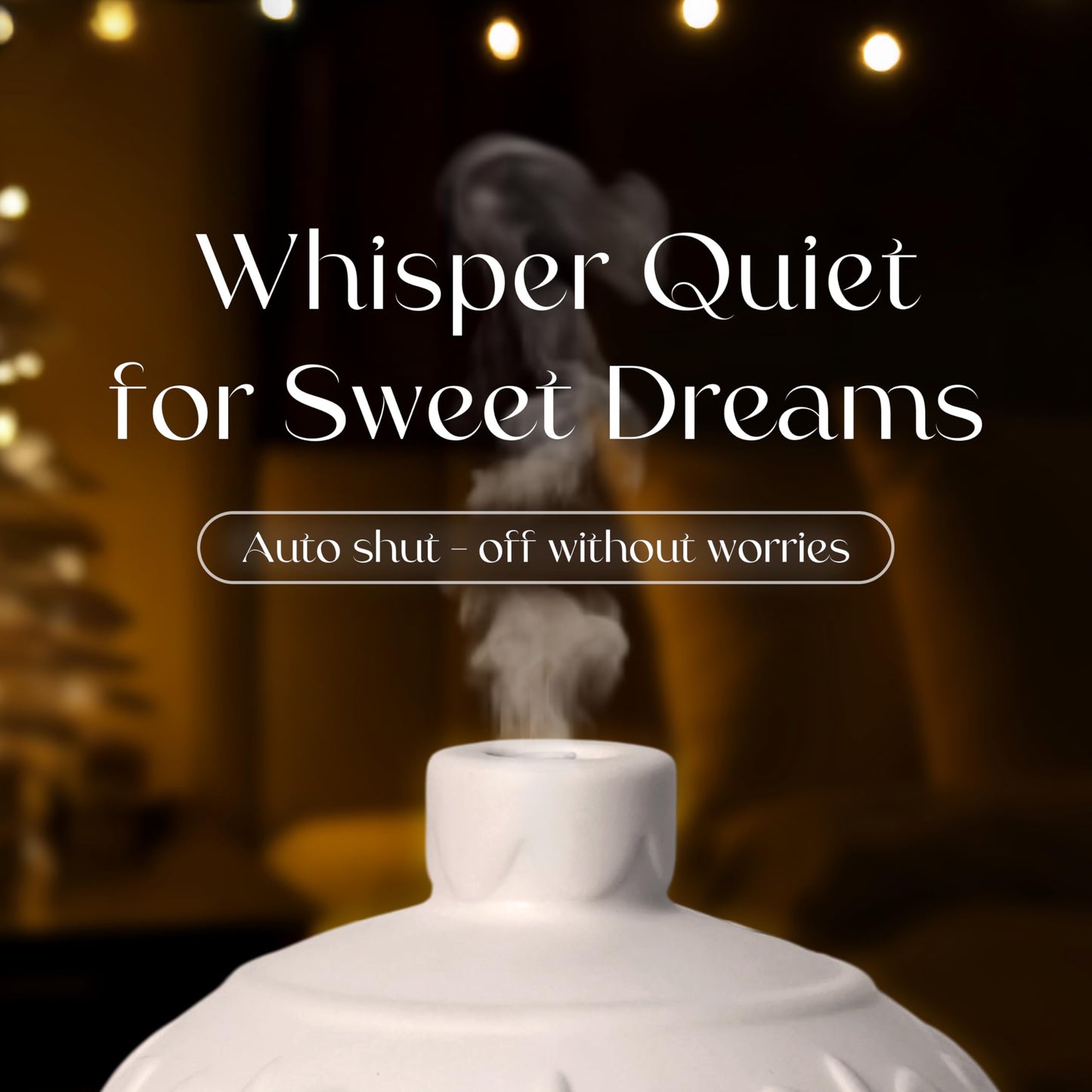 Earnest Living Essential Oil Diffuser White Ceramic Diffuser 100 ml Timers Night Lights and Auto Off Function Home Office Humidifier Aromatherapy Diffusers for Essential Oils