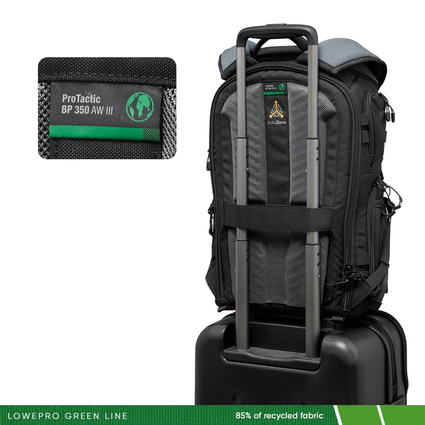 Lowepro ProTactic BP 350 AW III Camera Backpack, 4-point Access, Professional Camera Bag, DSLR/Drones/Mirrorless, Up to 14" Laptop, Rain Cover, for Photographer,Videographer, Volume 17L