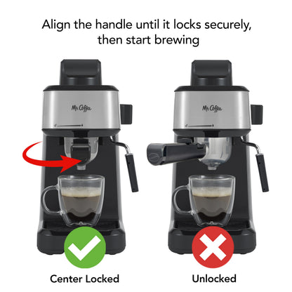 Mr. Coffee 4-Shot Steam Espresso Cappuccino and Latte Maker with Stainless Steel Frothing Pitcher