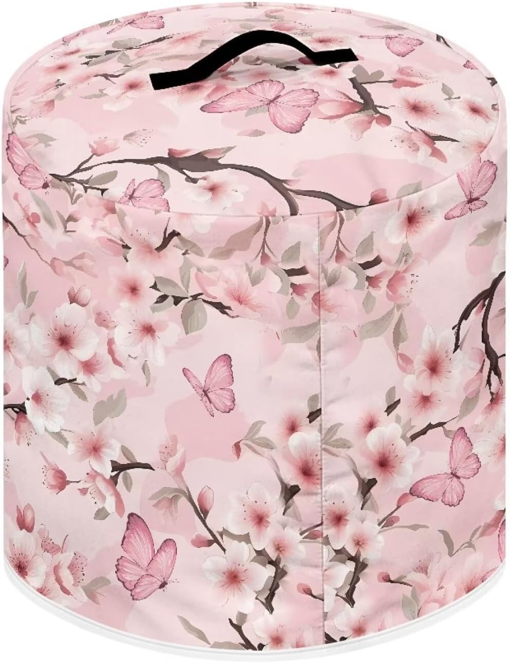 Pink Butterfly Air Fryer Cover, Kitchen Appliance Covers with Handle and Side Accessory Pouch, Fits Most Cookers
