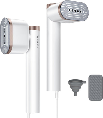 Newbealer Portable Clothes Steamer - 1200W Fast Heat-Up, 2 Steam Levels, Vertical & Horizontal Use, 302°F Wrinkle Remover