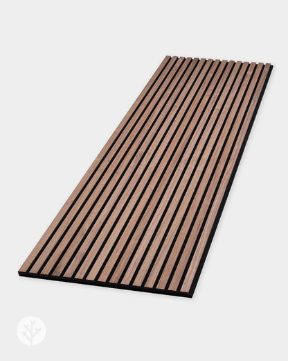 WVH Luxury American Walnut Acoustic Slat Wood Wall Panels, Measures 94.49" x 25.20", Standard Finish, Interior Decor for Walls & Ceilings, Noise Cancelling & Sound Absorbing for Home & Office, 2pcs