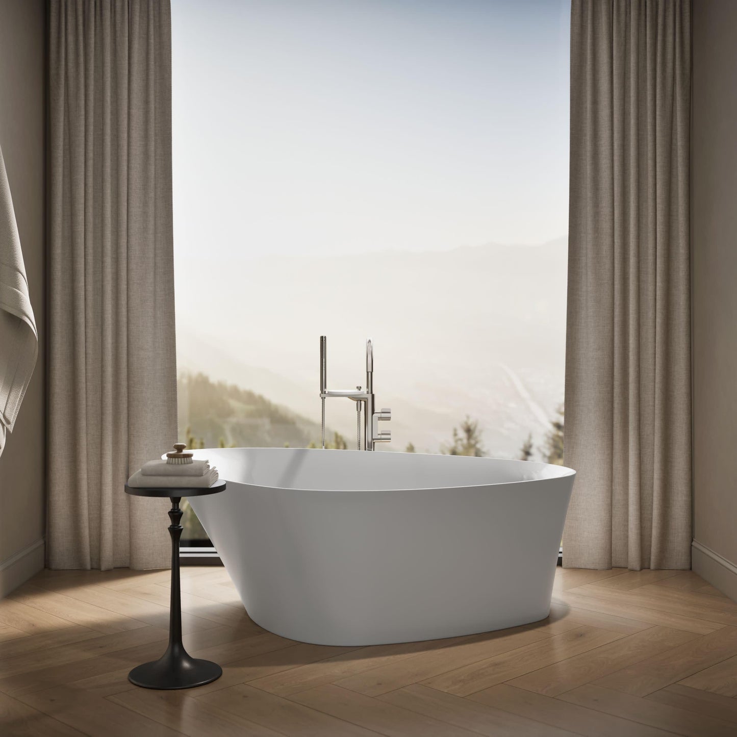 Kohler 8331-0 Veil® 65-3/8" x 36-15/16” freestanding bath, White