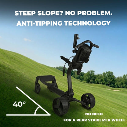 Axglo e3 Remote Electric Golf Push Cart, Black, Remote Control & Cruising Golf Trolley with Lithium Battery (36 Holes), 40 Degree Anti-Tip Technology, 1-Motion Compact Fold, Dual Strong Motors