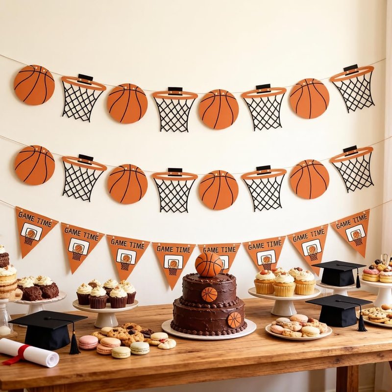 Yancan Basketball Banner Party Decorations, Basketball Theme Garland for Boy Birthday College High School Graduation Decor