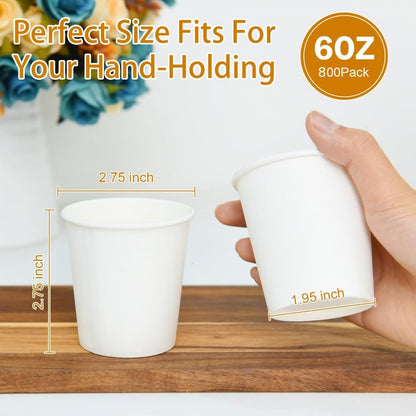 Vumdua Bathroom Paper Cups, Small Coffee Cups (800, 6 oz)
