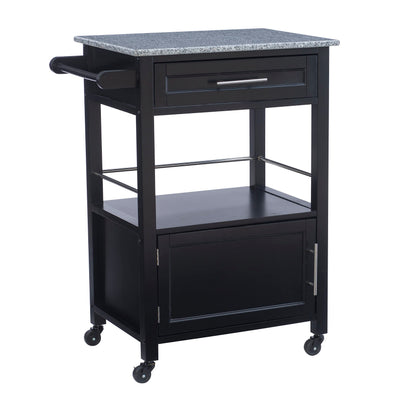 Linon Cayden Black Kitchen Cart,