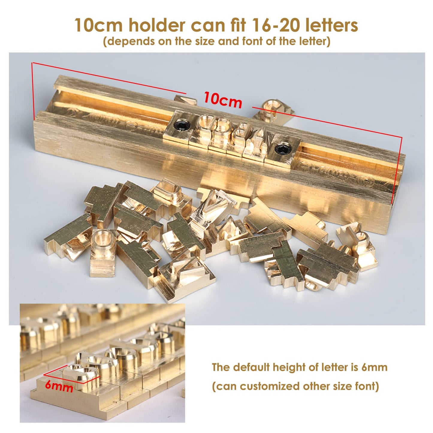 ZONEPACK Copper Brass Stamping Flexible Letters Numbers Alphabets Symbols Characters Molds CNC Engraving Molds for Hot Foil Stamping Machine (83pcs Arial)