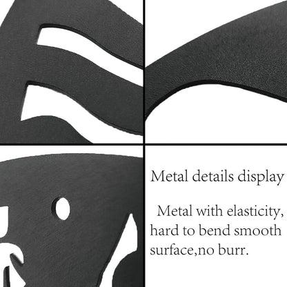 CREATCABIN Skull Butterfly Metal Wall Art Decor, Black Iron Sculpture for Indoor Outdoor Home Decoration