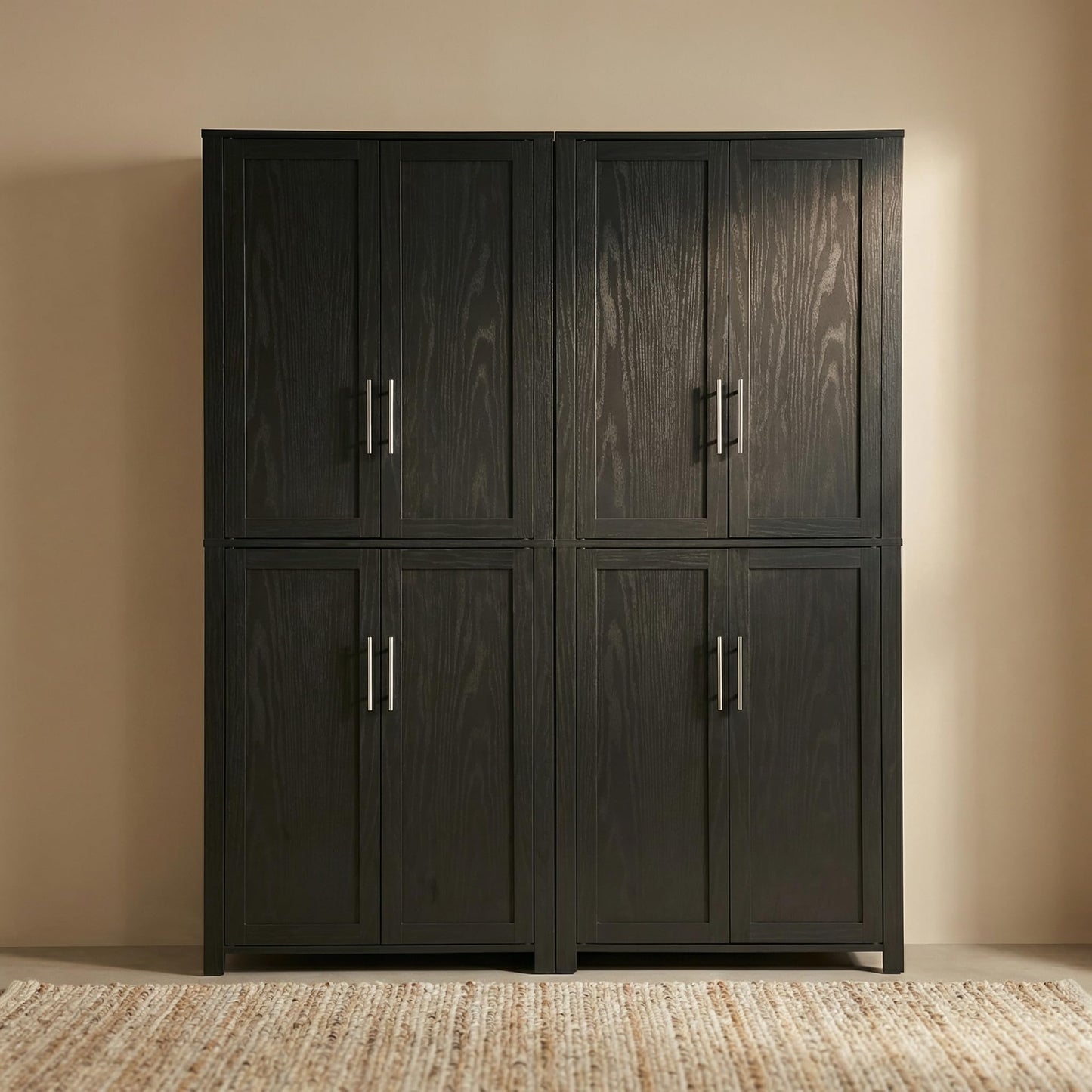 Casaphoria Kitchen Pantry Cabinet, 67" Tall Freestanding Storage Cabinet with 4 Adjustable Shelves, 28" W x 15" D for Kitchen Pantry Organization (Black, Single)
